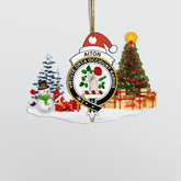 Clan Aiton Crest Tartan Acrylic Christmas Ornament UE47 Aiton Tartan Tartan Christmas